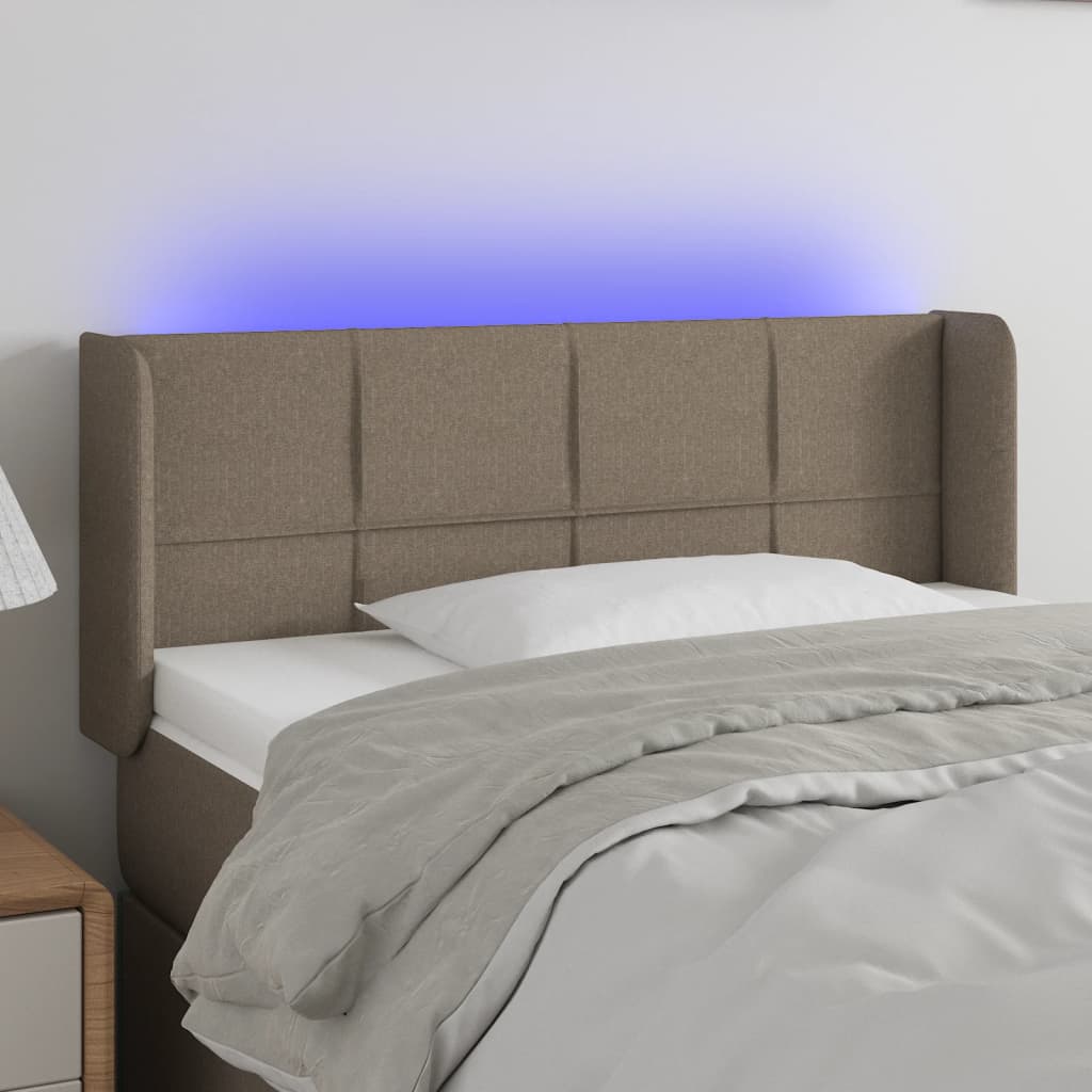 LED Kopfteil Hellgrau 83x16x78/88 cm Stoff