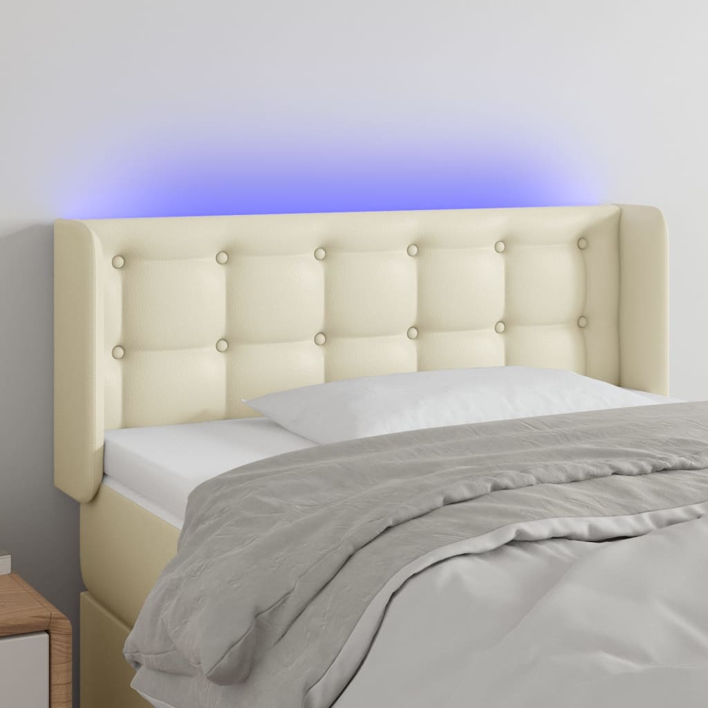 LED Kopfteil Schwarz 83x16x78/88 cm Kunstleder