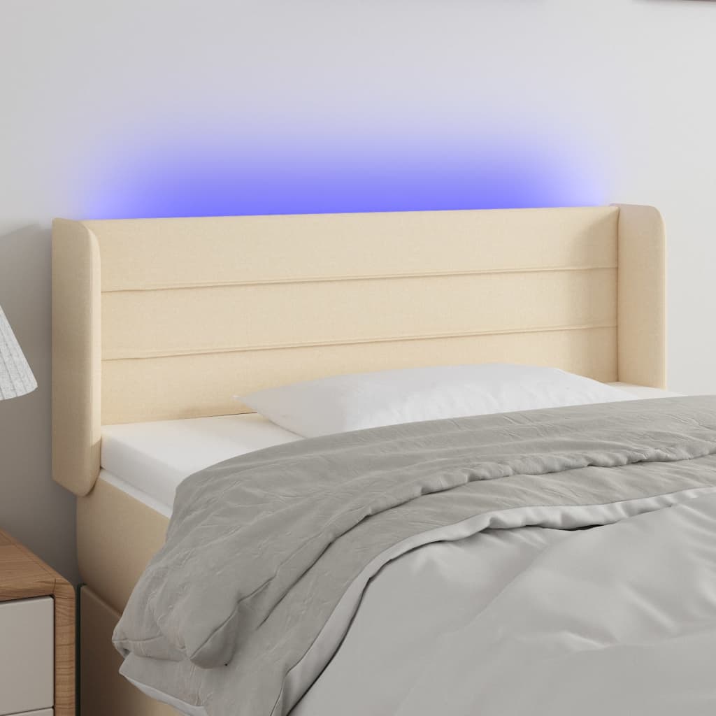 LED Kopfteil Hellgrau 83x16x78/88 cm Stoff