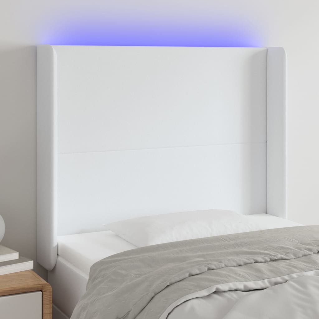 LED Kopfteil Schwarz 83x16x78/88 cm Kunstleder