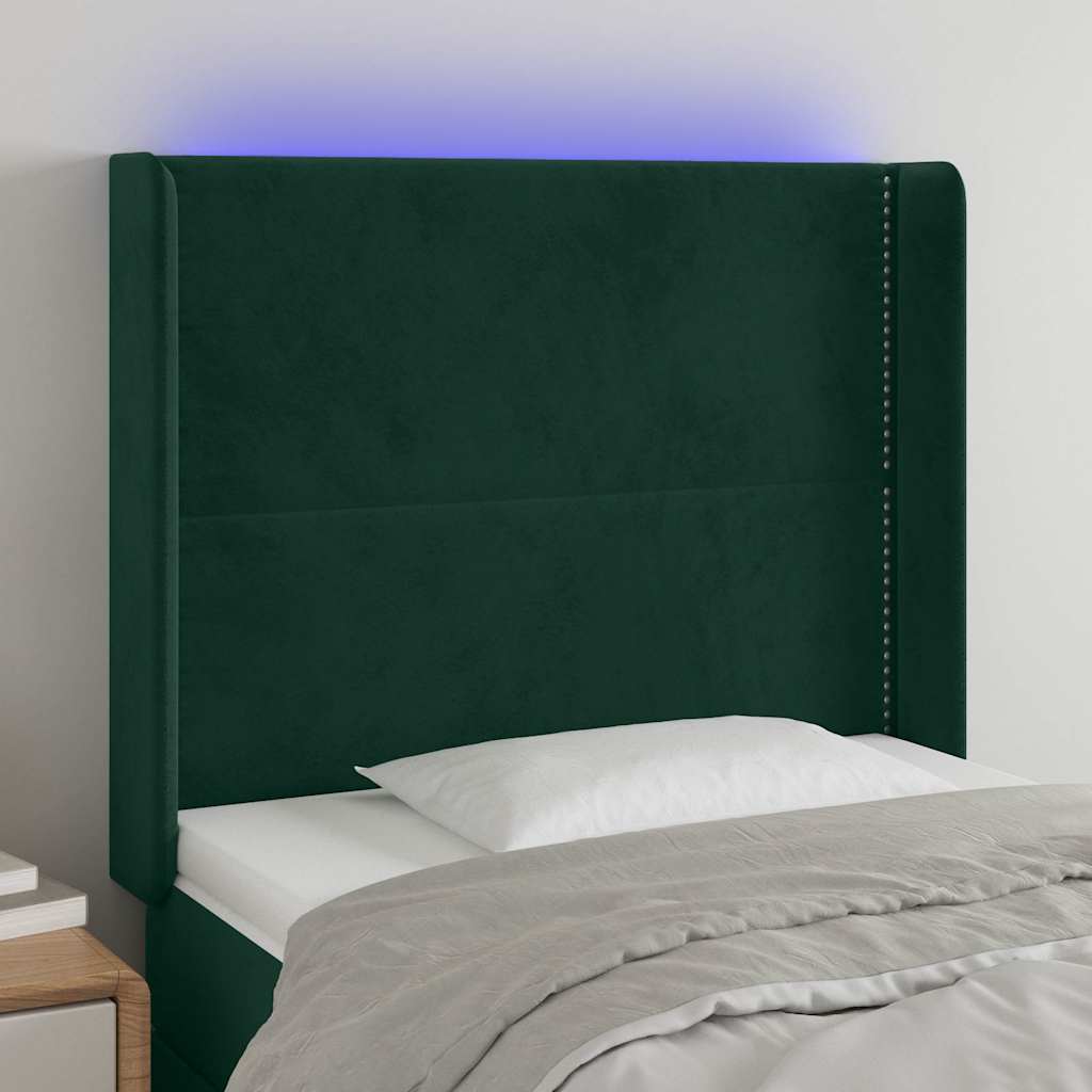 LED Kopfteil Hellgrau 83x16x78/88 cm Samt