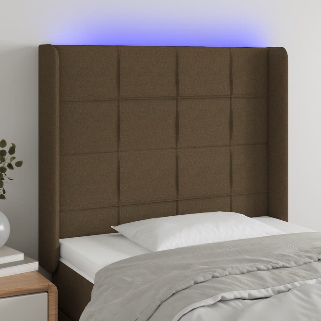 LED Kopfteil Hellgrau 83x16x78/88 cm Stoff