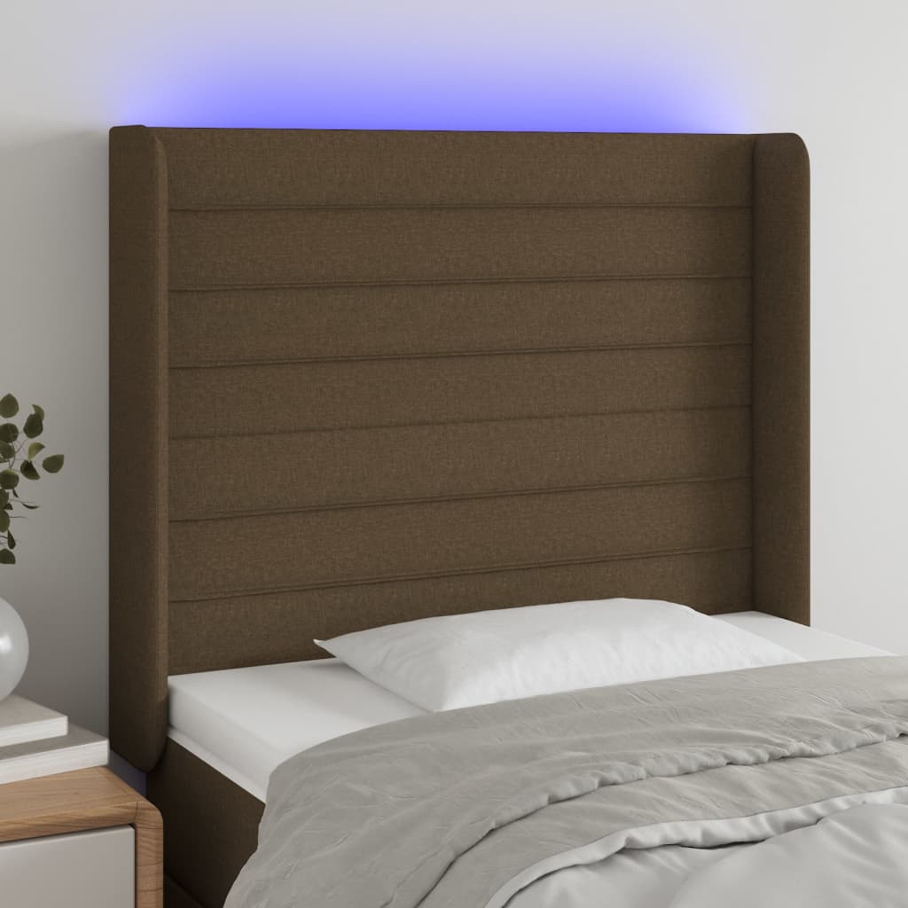 LED Kopfteil Hellgrau 83x16x78/88 cm Stoff