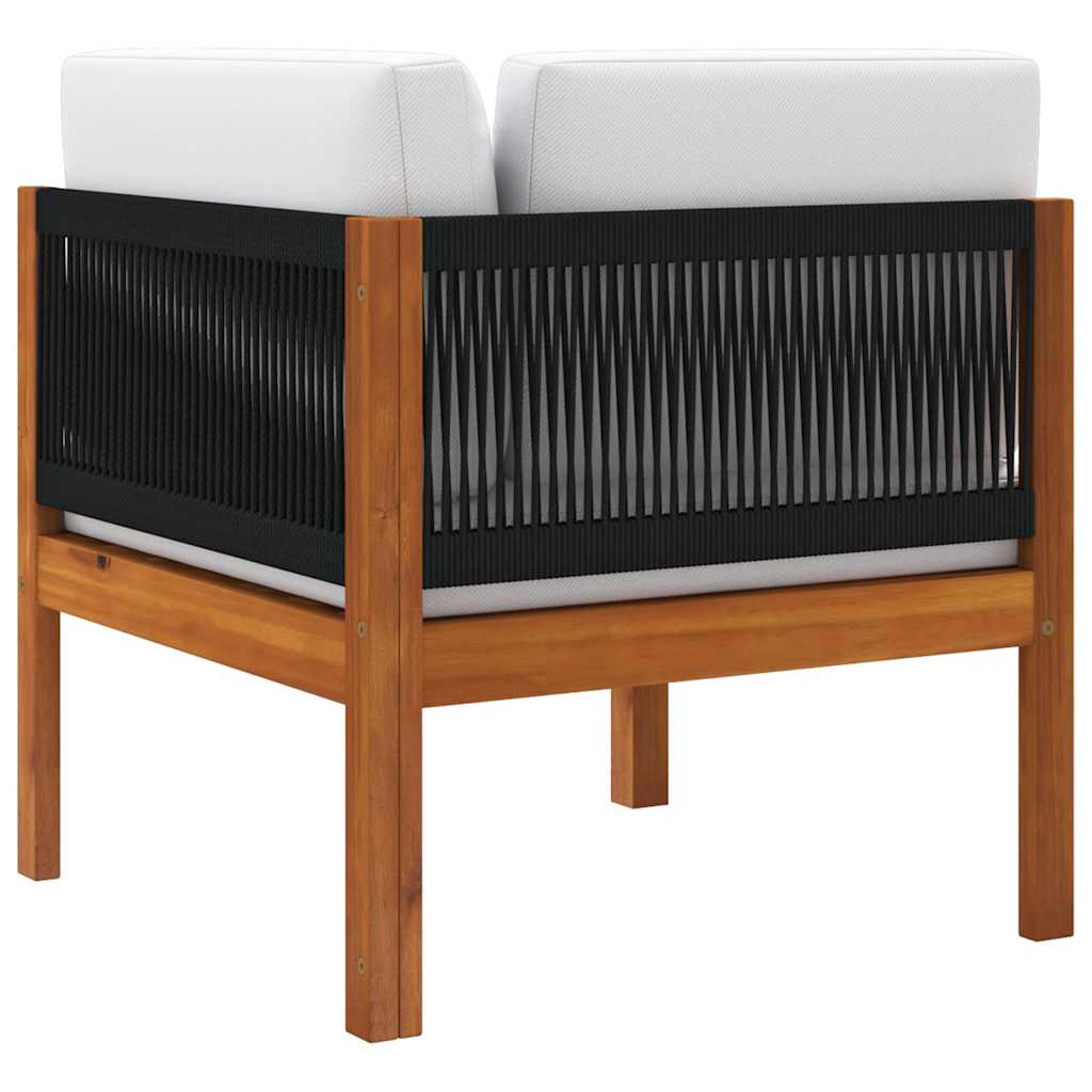 vidaXL Garten-Ecksofas 2-tlg. mit Kissen Holz Akazie & Seil