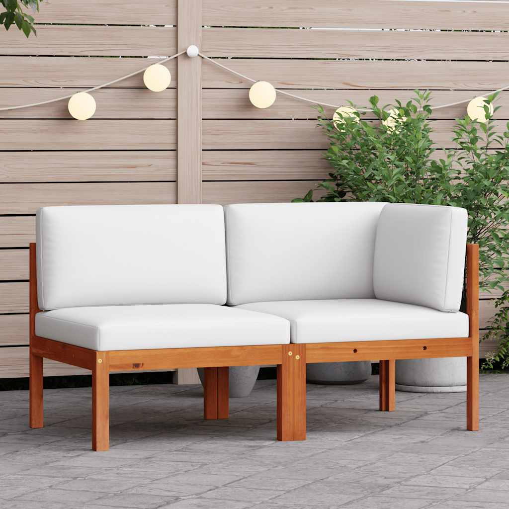 vidaXL Garten-Ecksofas 2-tlg. mit Kissen Holz Akazie & Seil