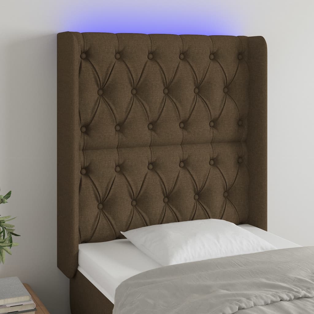 LED Kopfteil Hellgrau 83x16x78/88 cm Stoff