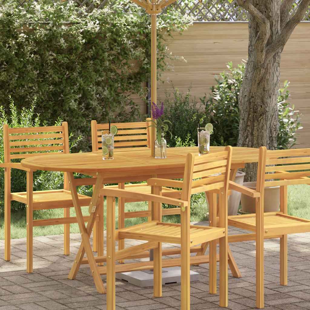 Klappbarer Gartentisch Ø60x75 cm Massivholz Eukalyptus