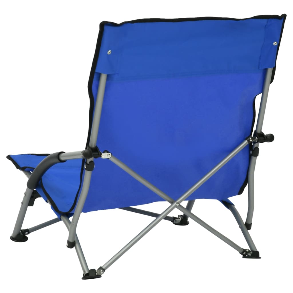 vidaXL Klappbare Strandstühle 2 Stk. Blau Stoff