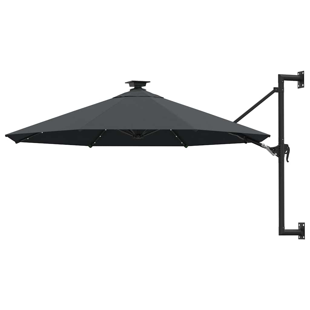 Sonnenschirm zur Wandmontage mit LEDs 300 cm Sandweiß