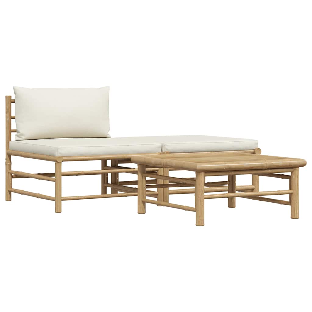 vidaXL 3-tlg. Garten-Lounge-Set mit Kissen Bambus