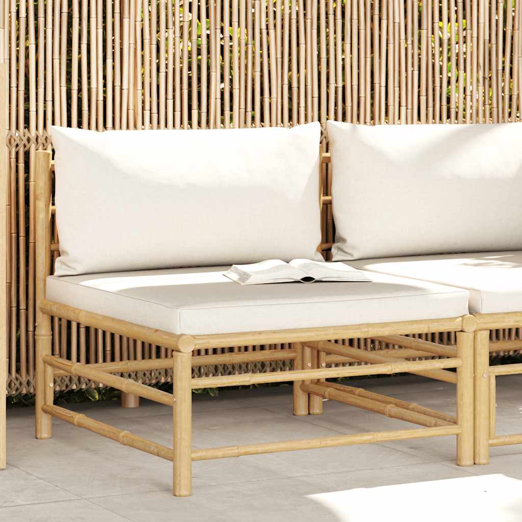 vidaXL 3-tlg. Garten-Lounge-Set mit Kissen Bambus