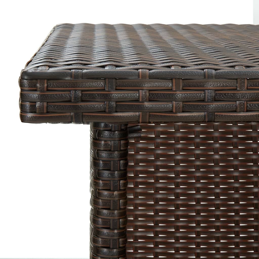 vidaXL Eck-Bartisch Braun 100x50x105 cm Poly Rattan