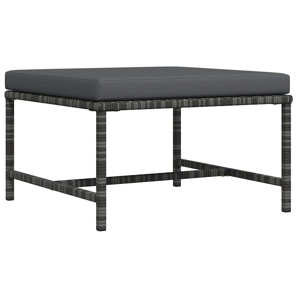 vidaXL Modulares Ecksofa mit Kissen Grau Poly Rattan