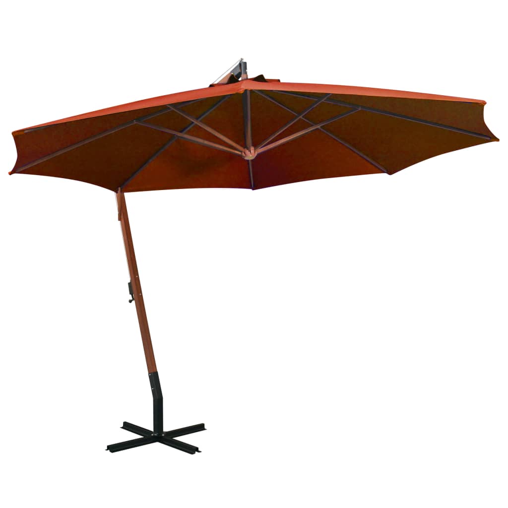 Ampelschirm mit Mast Anthrazit 3,5x2,9 m Massivholz Tanne