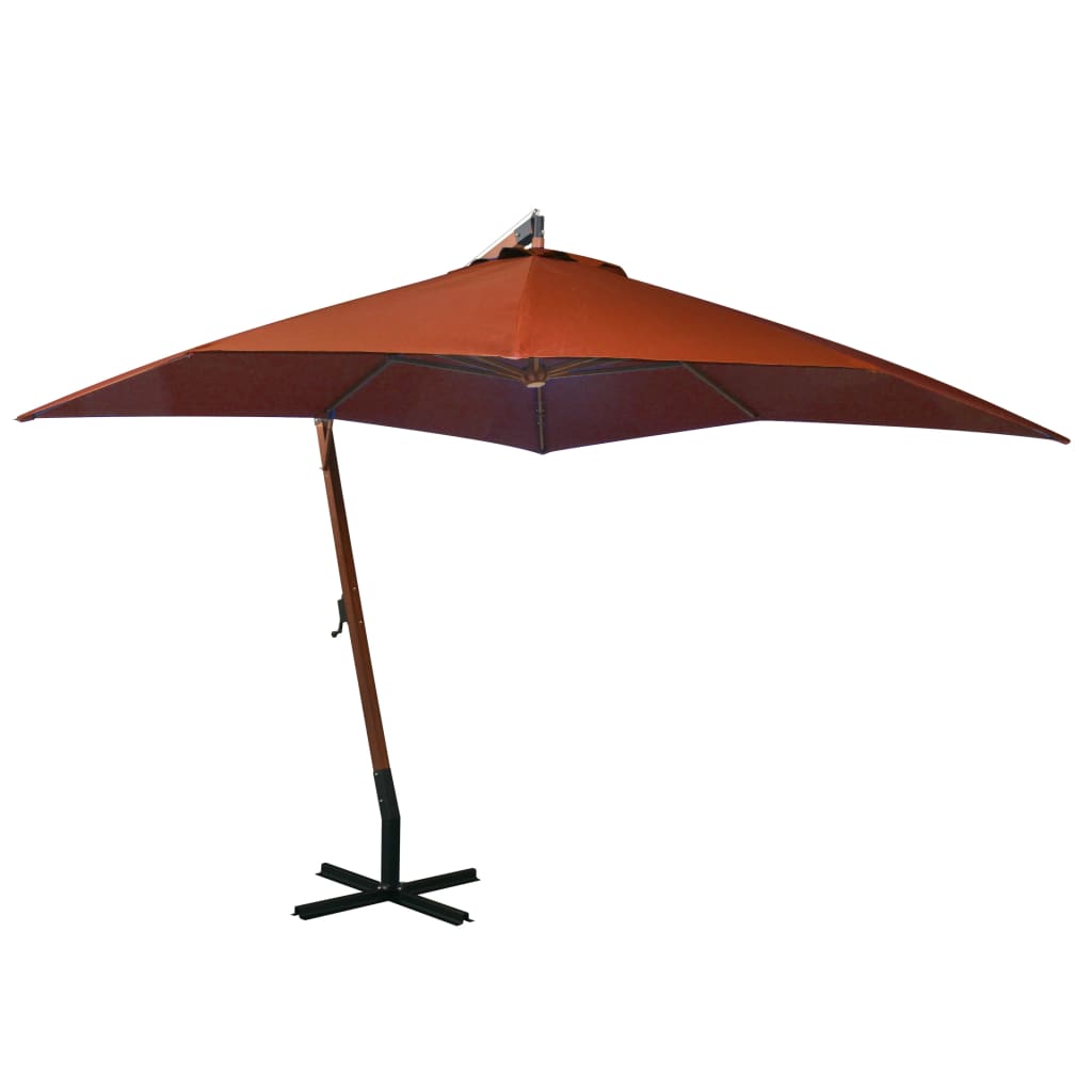 Ampelschirm mit Mast Anthrazit 3,5x2,9 m Massivholz Tanne