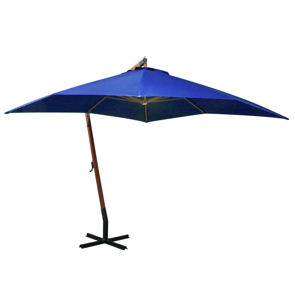 Ampelschirm mit Mast Anthrazit 3,5x2,9 m Massivholz Tanne