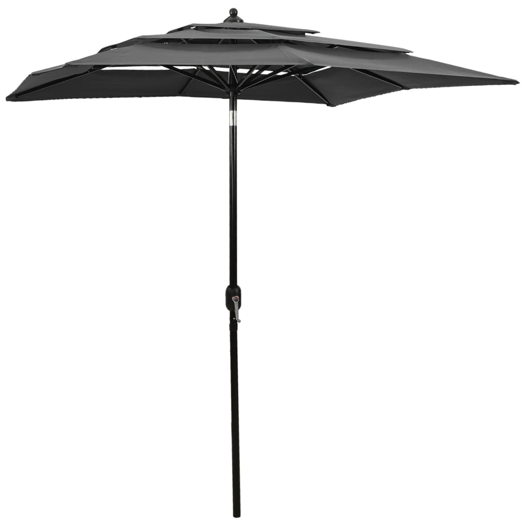 Sonnenschirm mit Aluminium-Mast 3-lagig Sandfarben 2,5x2,5 m