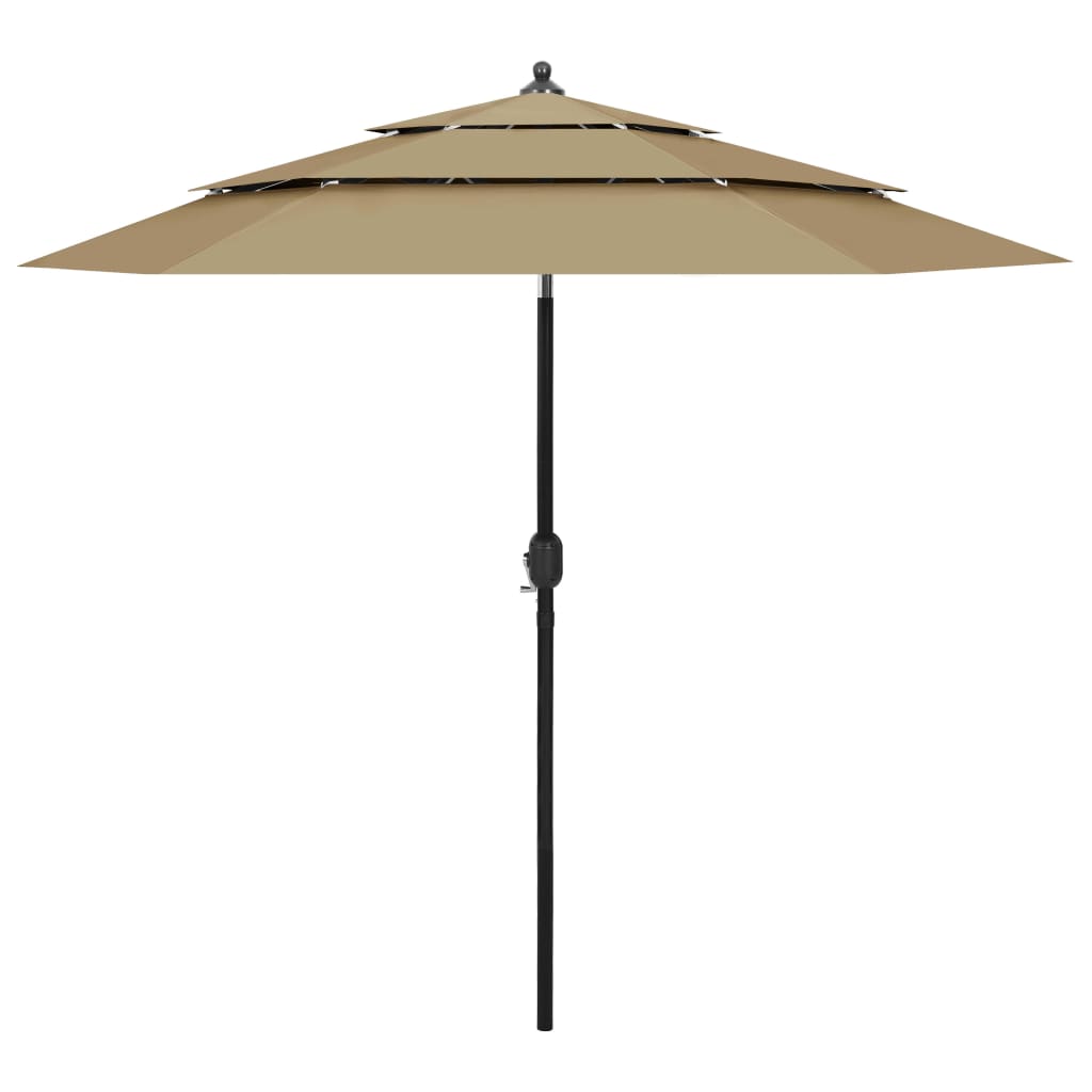 Sonnenschirm mit Aluminium-Mast 3-lagig Sandfarbe 2 m