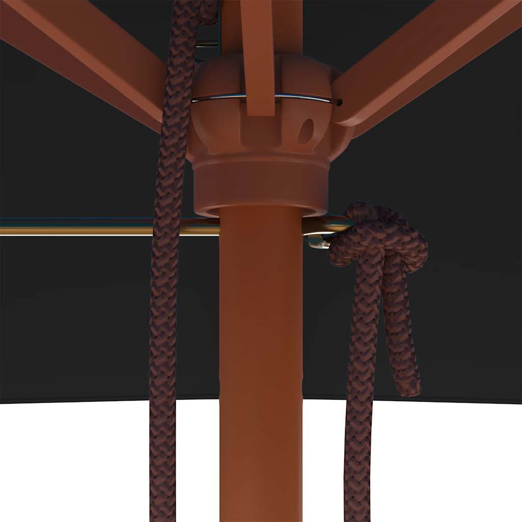 vidaXL Sonnenschirm mit Holzmast Schwarz 150x200 cm