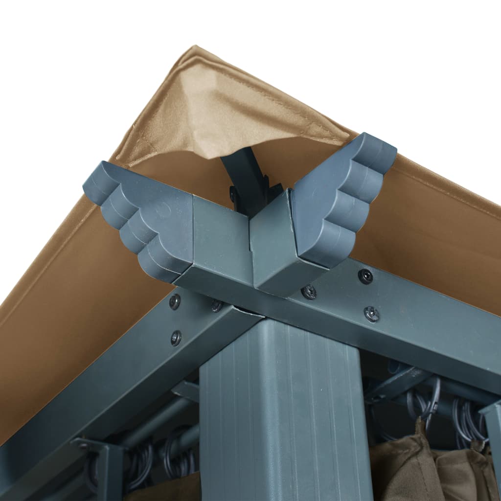 vidaXL Pavillon mit Vorhang 300x300 cm Taupe Aluminium