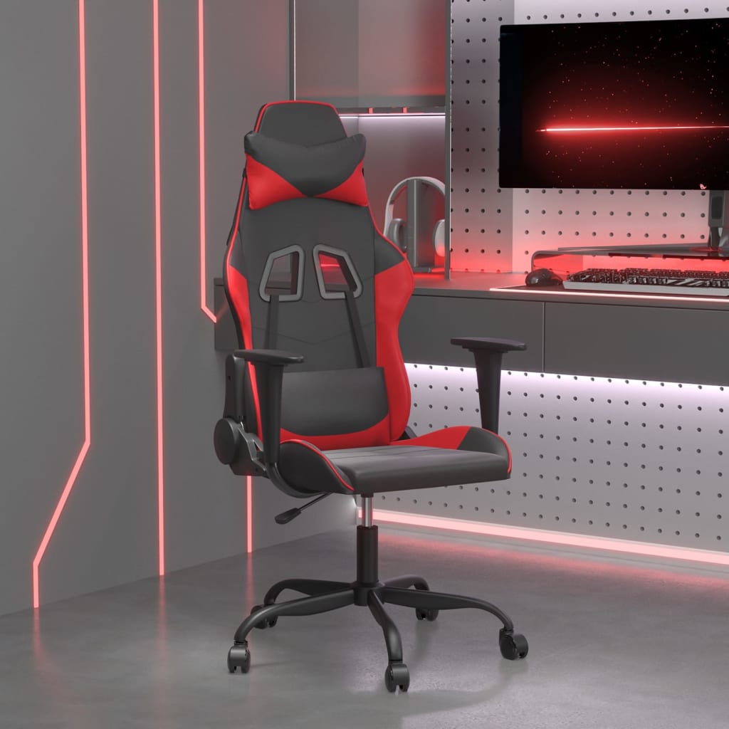 Gaming-Stuhl Schwarz und Blau Kunstleder