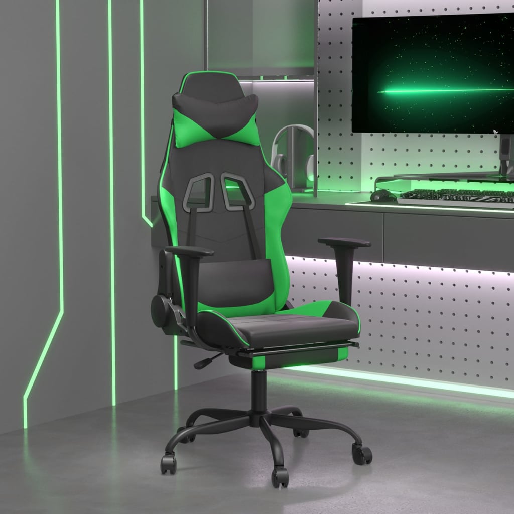 Gaming-Stuhl Schwarz und Blau Kunstleder