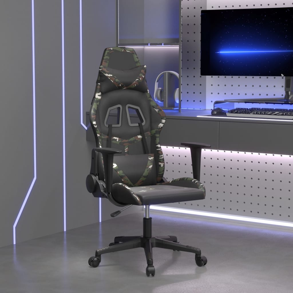 vidaXL Gaming-Stuhl Schwarz und Blau Kunstleder