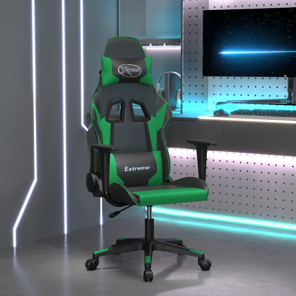 Gaming-Stuhl Schwarz und Blau Kunstleder