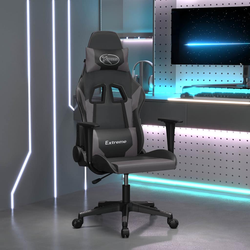 Gaming-Stuhl Schwarz und Blau Kunstleder