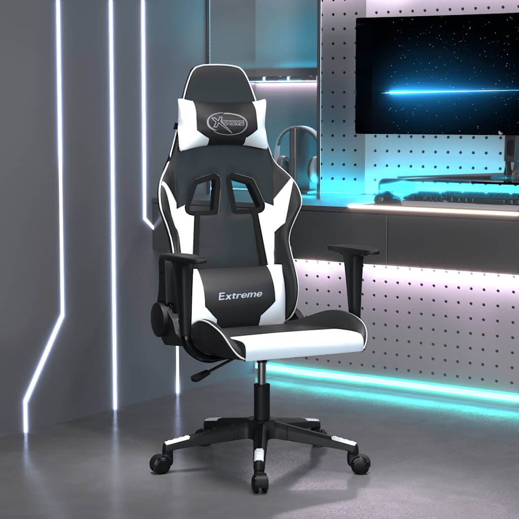 Gaming-Stuhl Schwarz und Blau Kunstleder