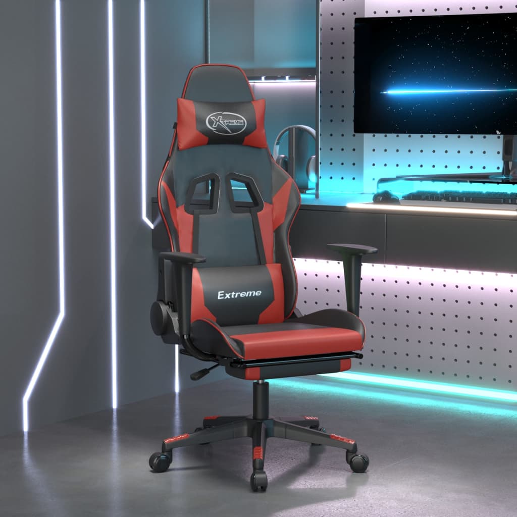 Gaming-Stuhl Schwarz und Blau Kunstleder