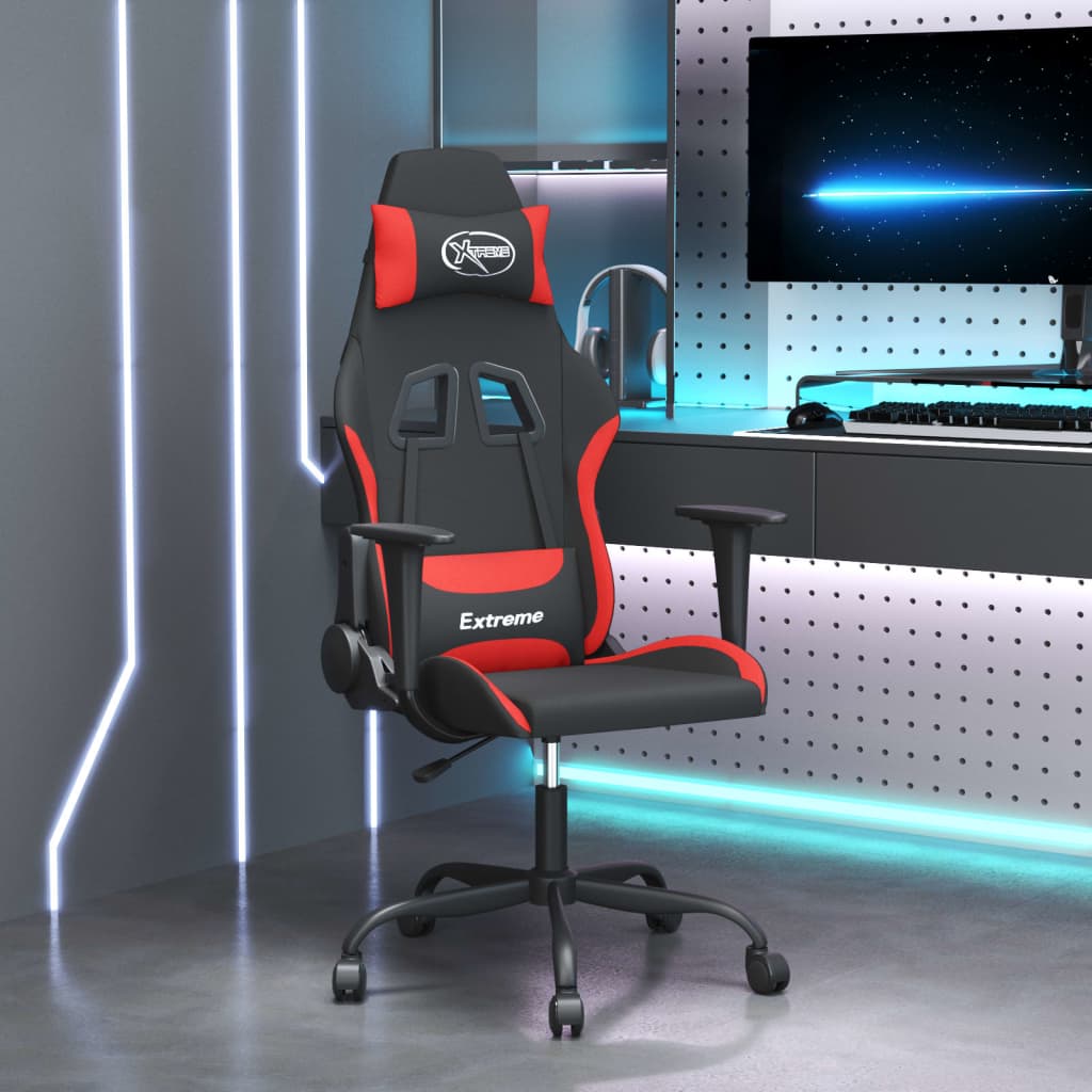 Gaming-Stuhl Schwarz und Creme Stoff