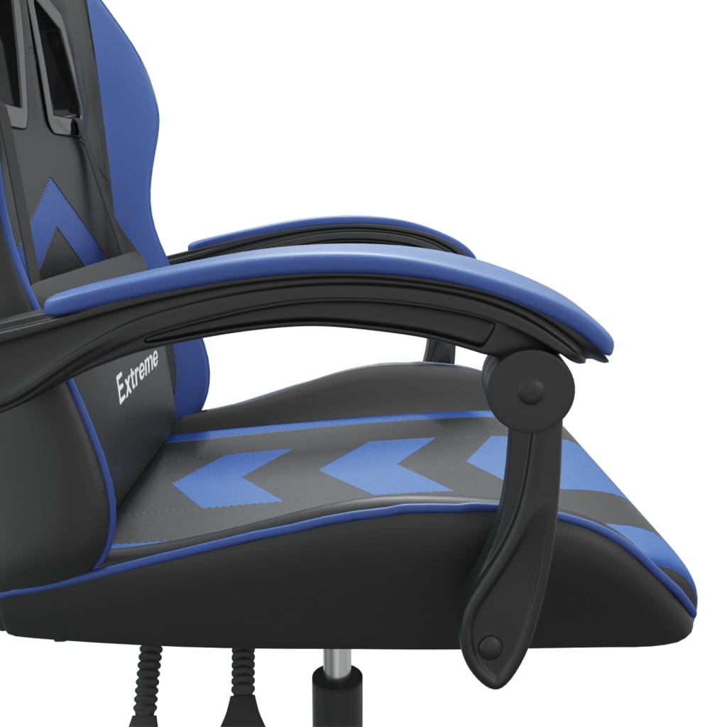vidaXL Gaming-Stuhl Schwarz und Blau Kunstleder