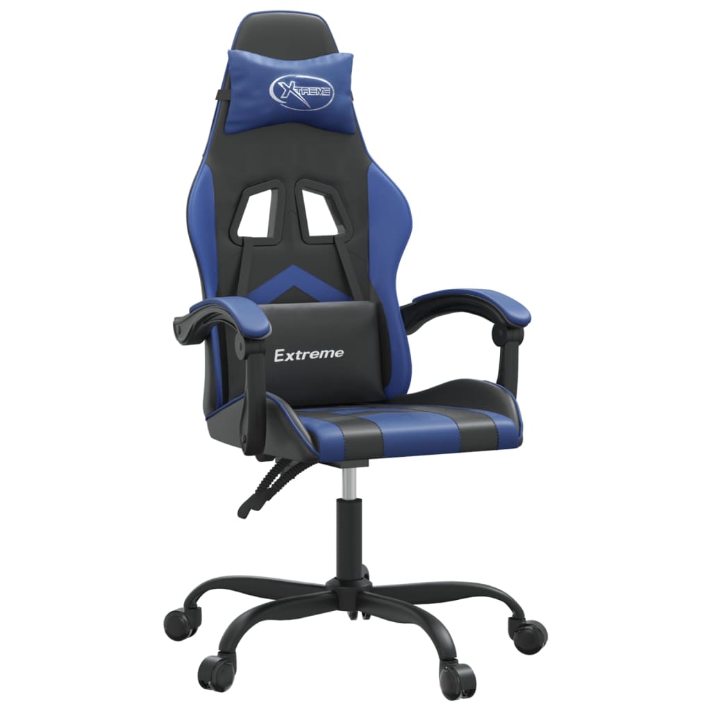 vidaXL Gaming-Stuhl Schwarz und Blau Kunstleder