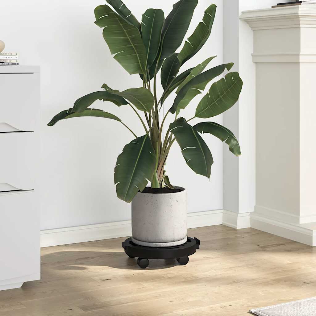 vidaXL Pflanzenroller 2 Stk. 30 cm Durchmesser Schwarz 170 kg