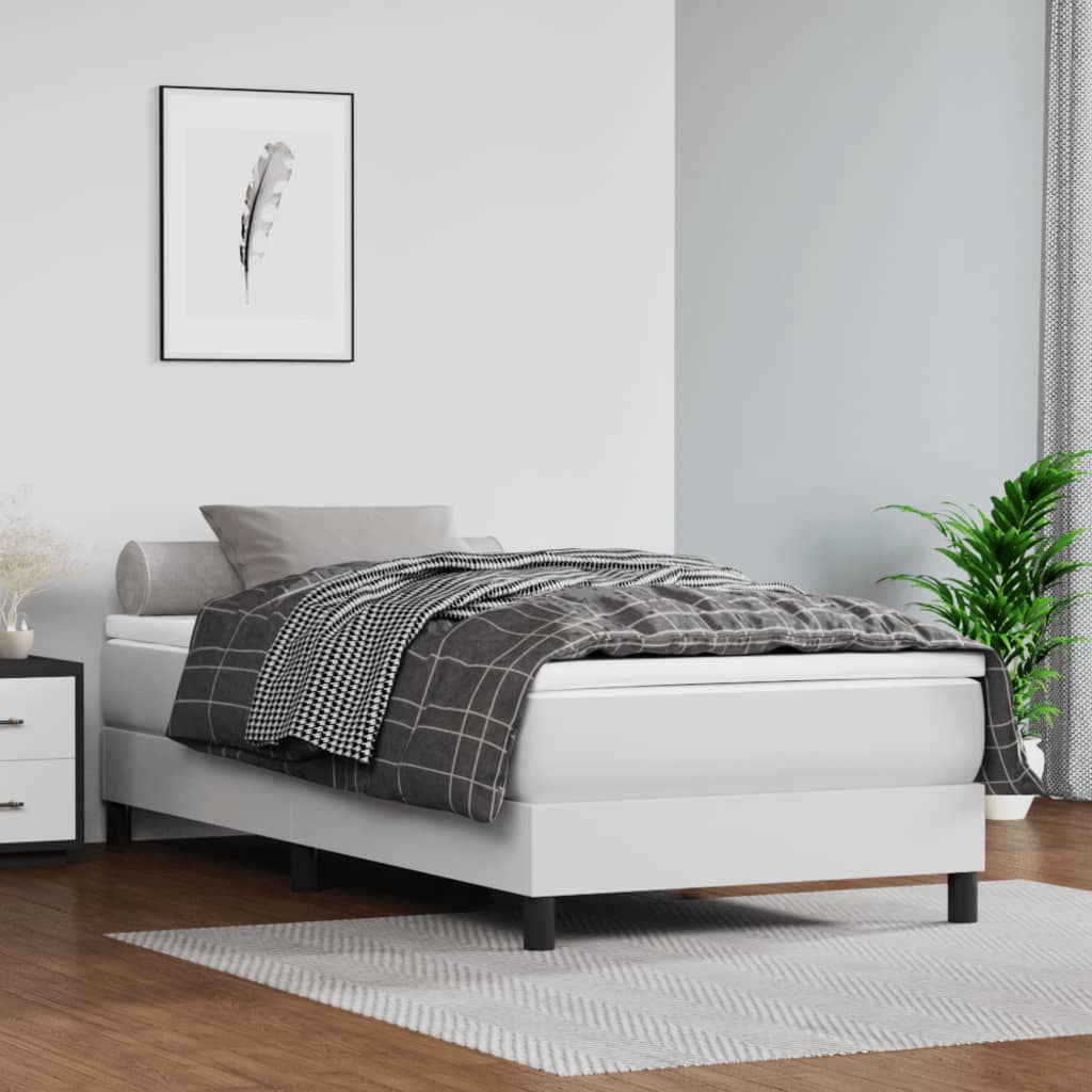Boxspringbett mit Matratze Schwarz 80x200 cm Kunstleder