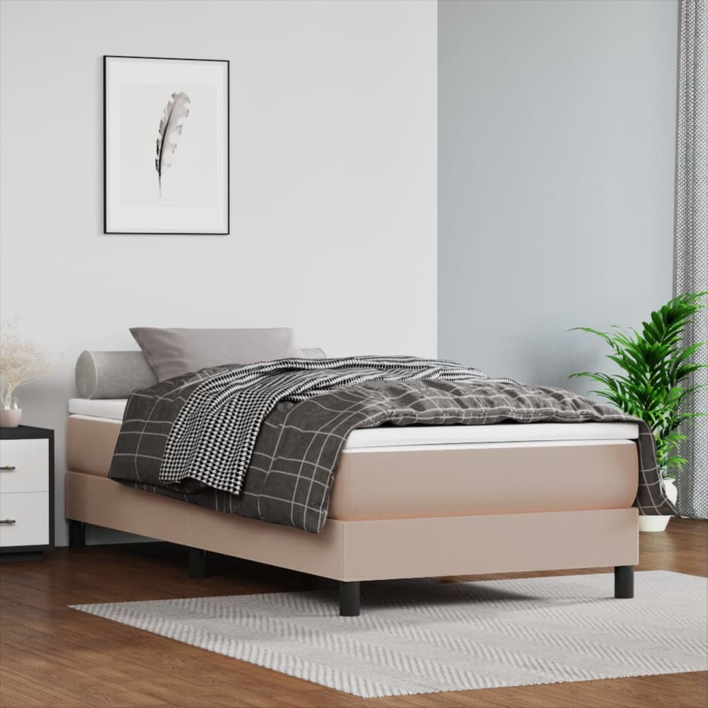 Boxspringbett mit Matratze Schwarz 80x200 cm Kunstleder