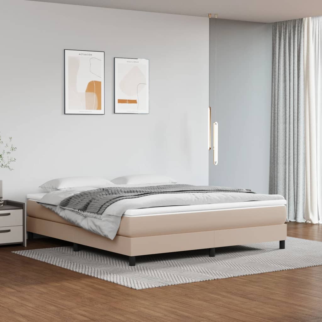 Boxspringbett mit Matratze Schwarz 80x200 cm Kunstleder