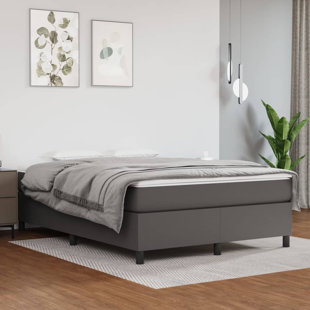 vidaXL Boxspringbett mit Matratze Schwarz 80x200 cm Kunstleder