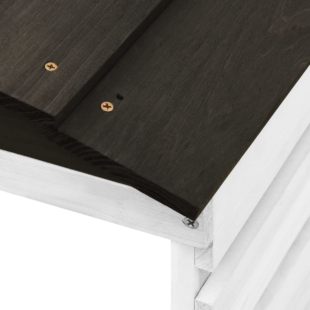 vidaXL Mähroboter-Garage Schwarz und Weiß 78x74x54 cm Tannenholz