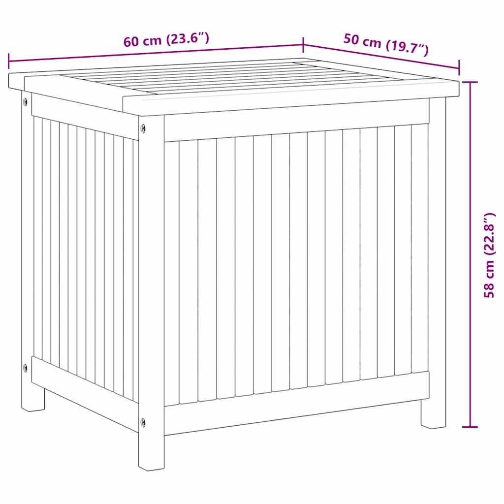 vidaXL Gartenbox 60x50x58 cm Massivholz Teak