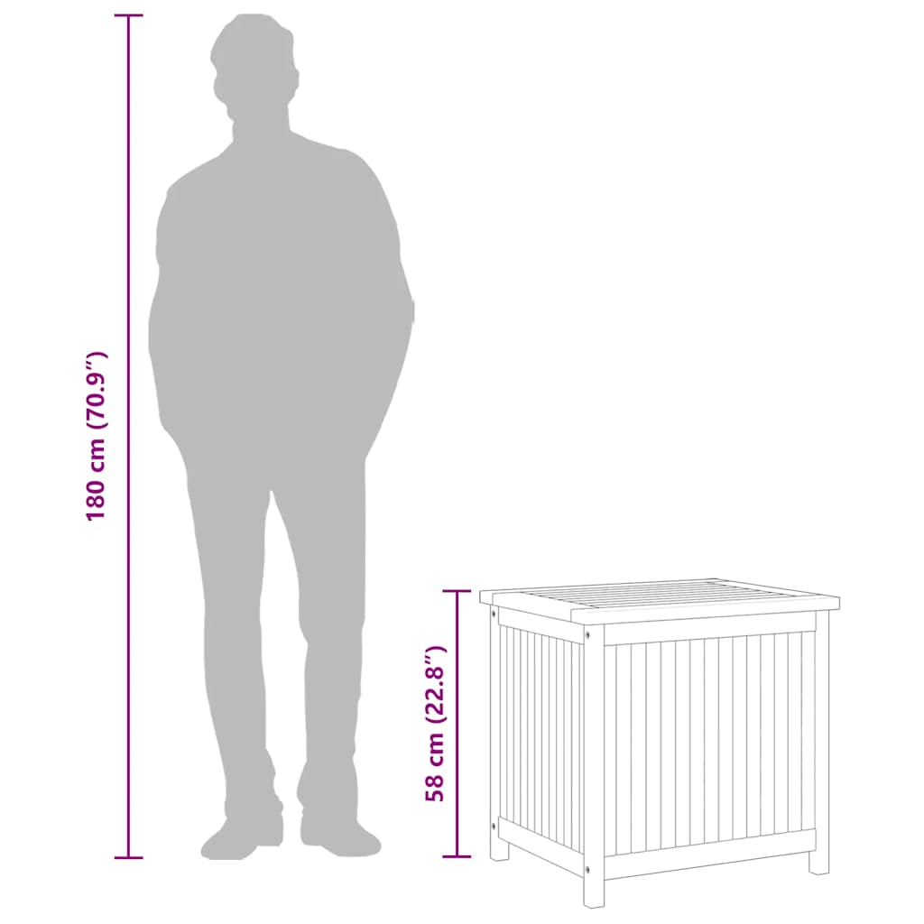 vidaXL Gartenbox 60x50x58 cm Massivholz Teak