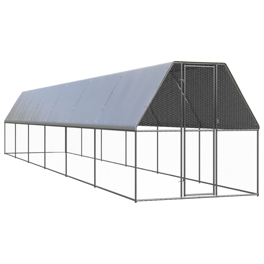 vidaXL Outdoor-Hühnerkäfig 2x4x2 m Verzinkter Stahl