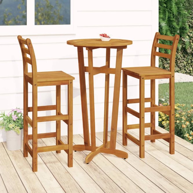 5-tlg. Gartenbar-Set Massivholz Akazie