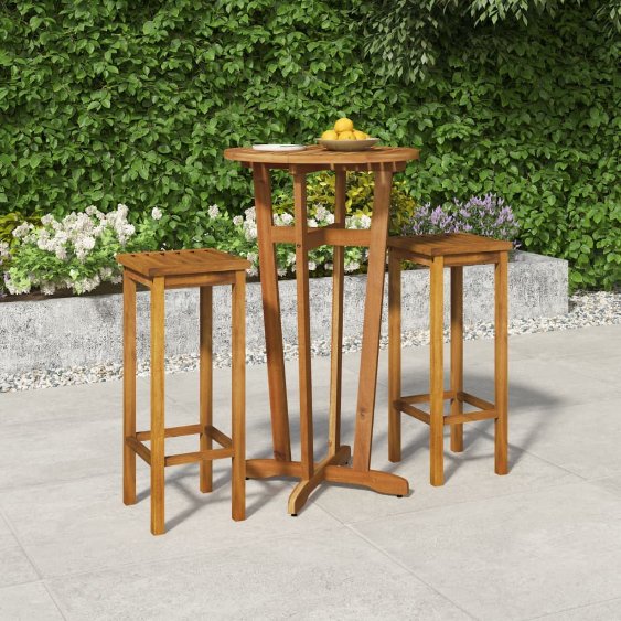 5-tlg. Gartenbar-Set Massivholz Akazie