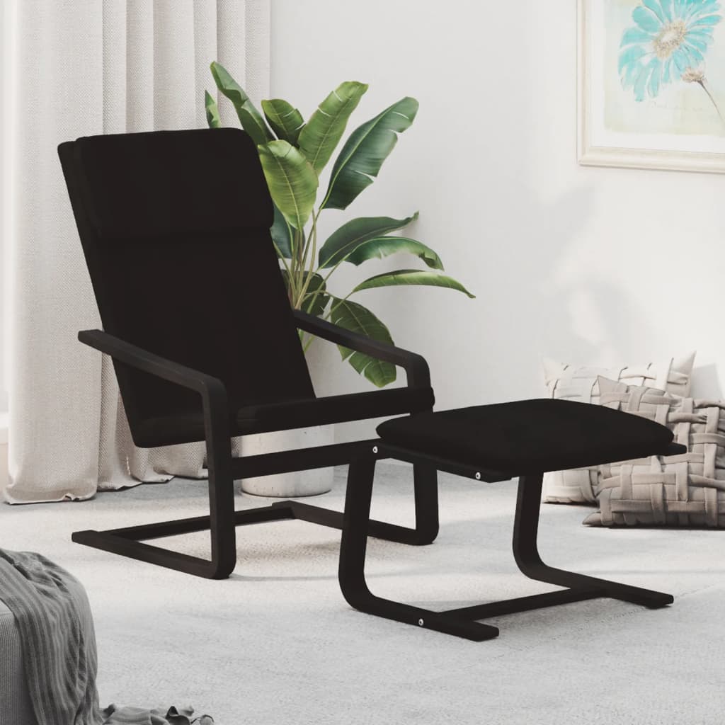 Relaxsessel mit Hocker Creme Stoff