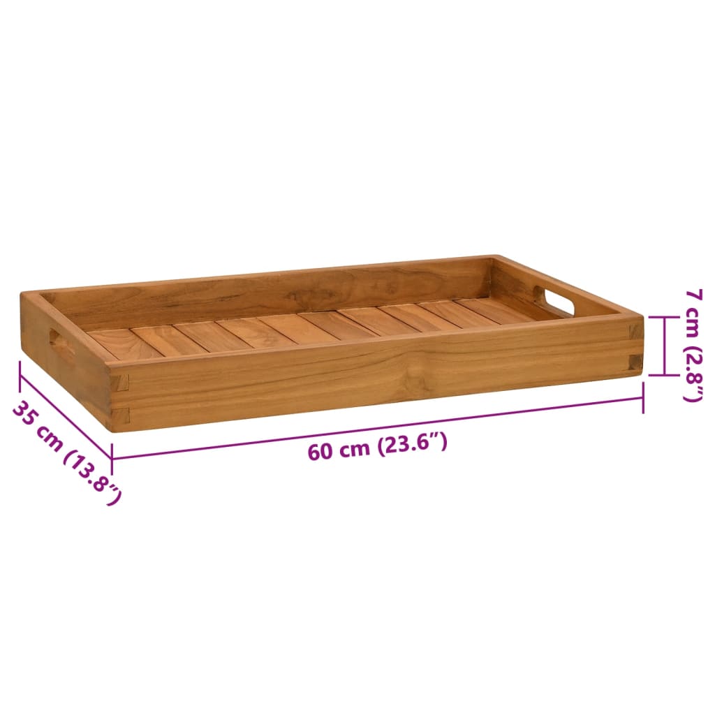 vidaXL Serviertablett 60x35 cm Massivholz Teak