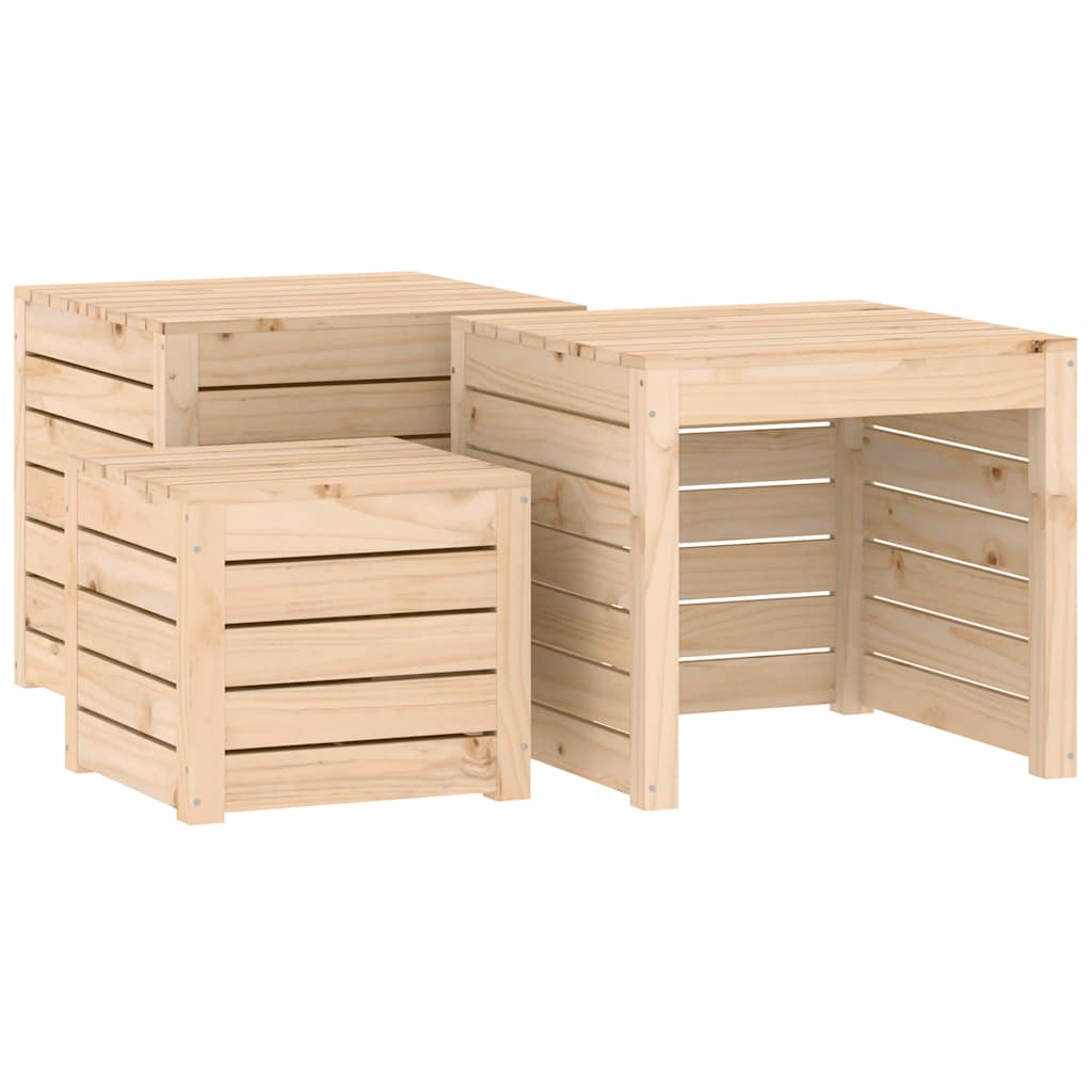 vidaXL 4-tlg. Gartenbox-Set Massivholz Kiefer