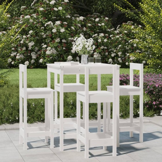 5-tlg. Gartenbar-Set Massivholz Kiefer
