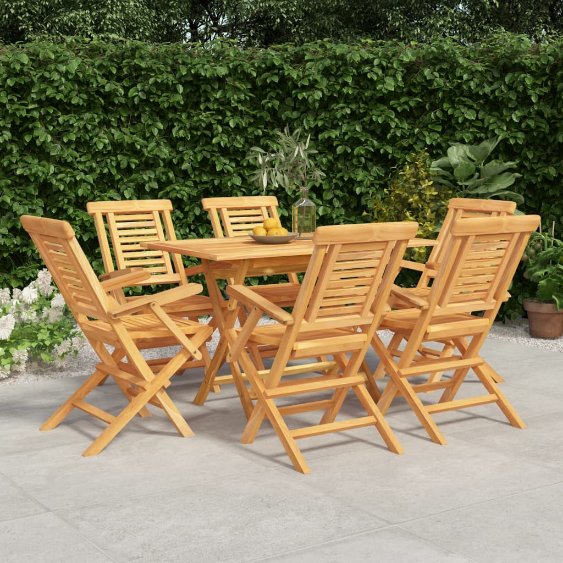 5-tlg. Garten-Essgruppe Massivholz Teak